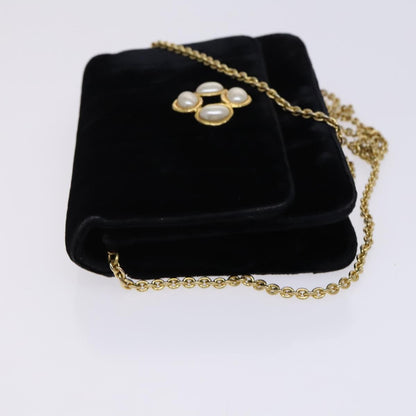 Chanel Wallet on Chain Quilted Velvet, BLACK, VELVET, Shoulder bag