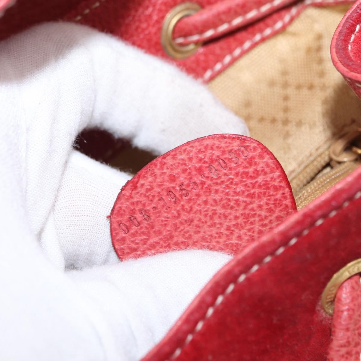 Gucci Vintage Bamboo Backpack Suede, RED, SUEDE, Backpack