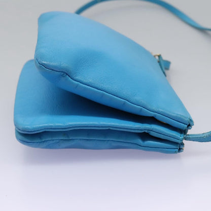 Celine Trio Crossbody Bag Leather, BLUE, LEATHER, Crossbody bag