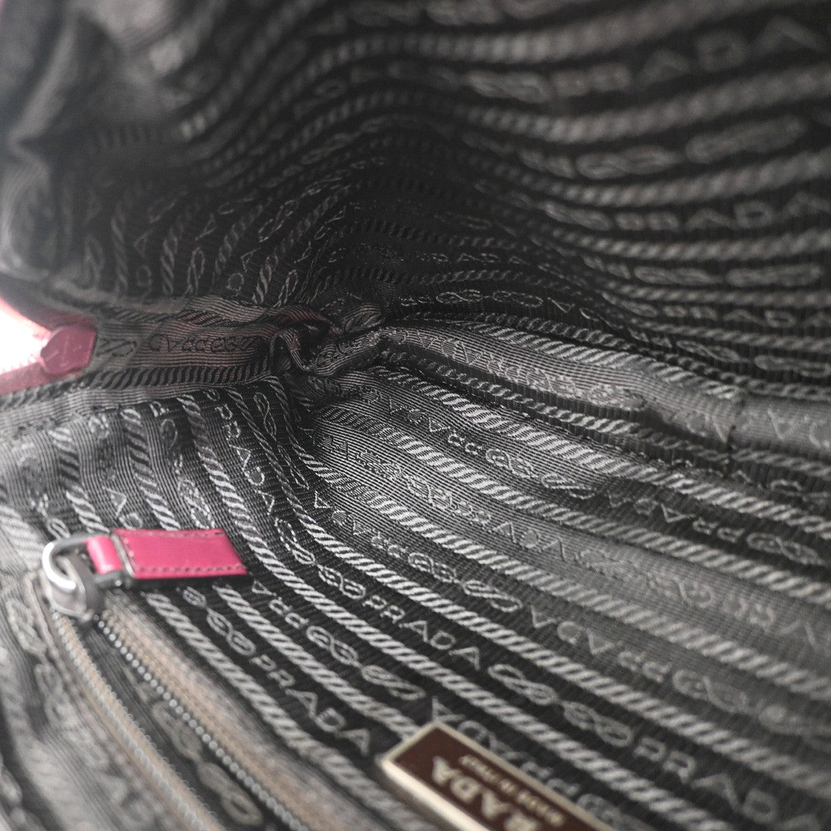 Prada Buckle Messenger Bag Tessuto, BURGUNDY, SYNTHETIC, Crossbody bag