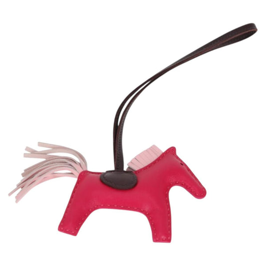 Hermes Pegase Rodeo Bag Charm Leather, PINK, LEATHER, Charms and Keychains