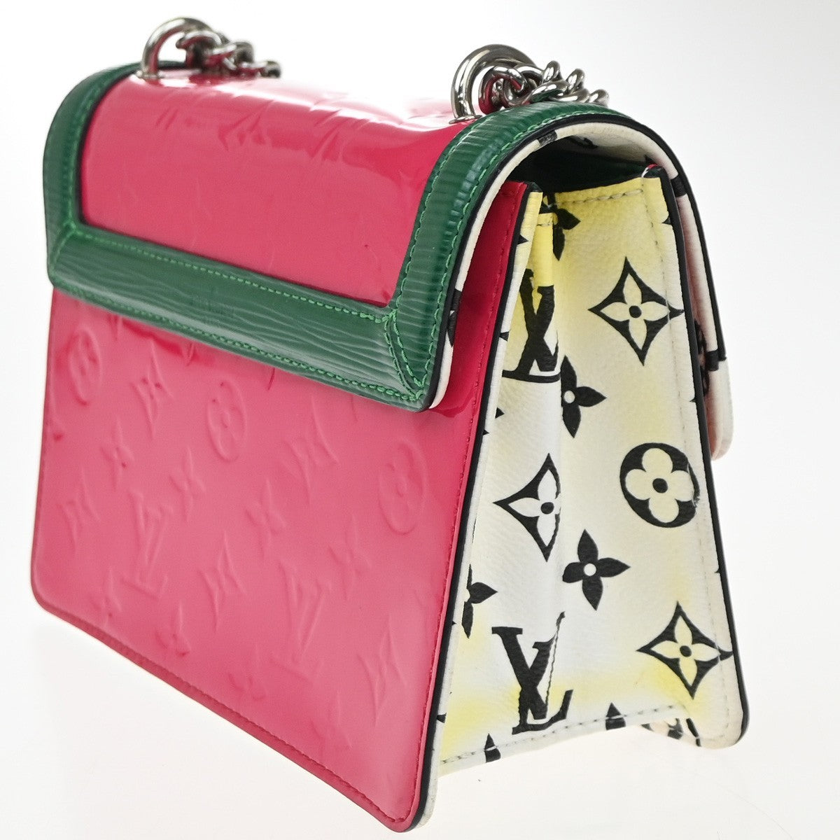 Louis Vuitton Wynwood Handbag Monogram Vernis with Monogram Canvas and Epi Leather, PINK, PATENT_LEATHER, Shoulder bag