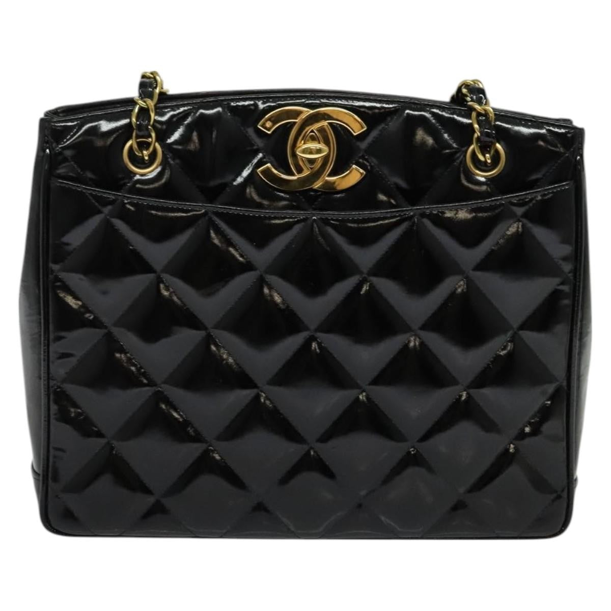 Chanel Chain Shoulder Bag Patent leather, BLACK, PATENT_LEATHER, Shoulder bag