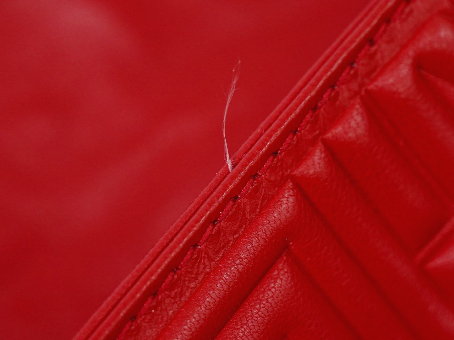 Fendi Mamma baguette Leather, Red, Leather, Handbag