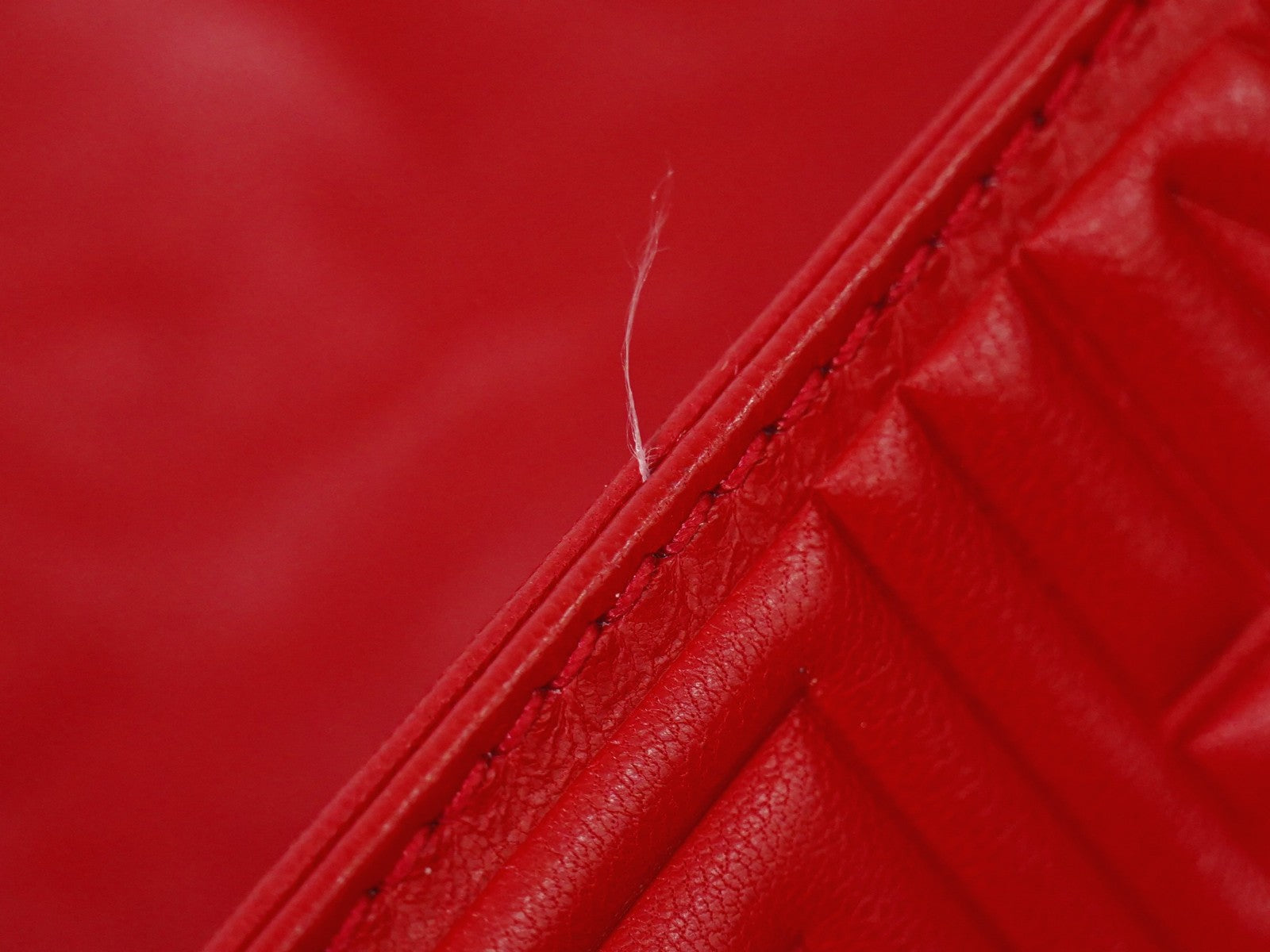 Fendi Mamma baguette Leather, Red, Leather, Handbag