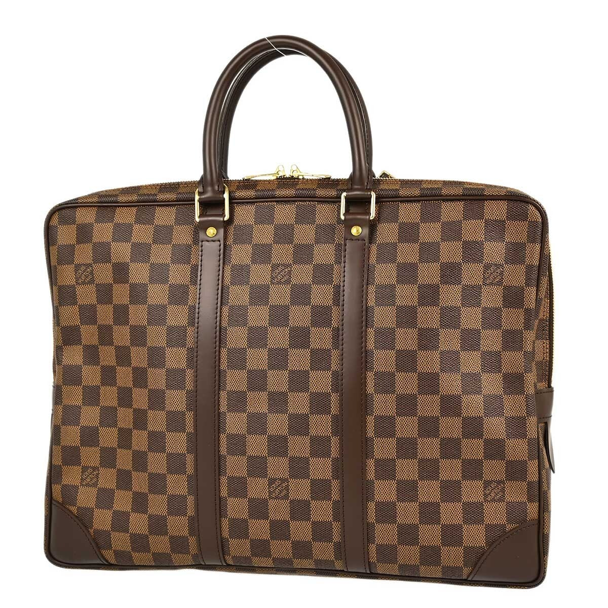 Louis Vuitton Porte-Documents Voyage Briefcase Damier, BROWN, CANVAS, Briefcase