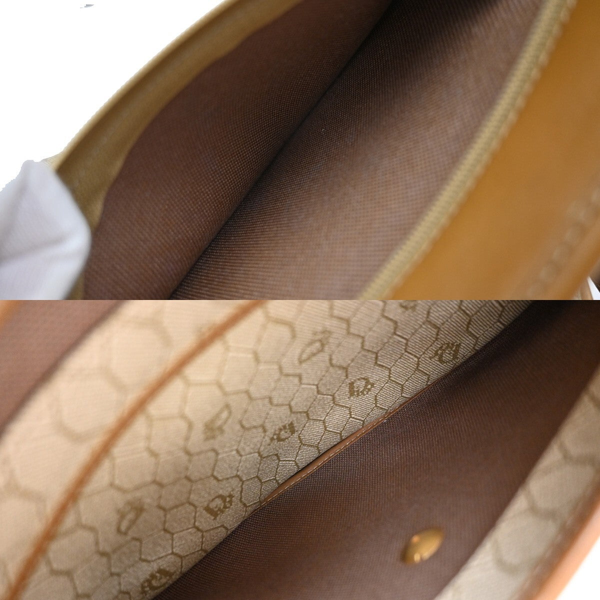 Christian Dior Vintage Honeycomb Flap Crossbody Bag Coated Canvas, BROWN, CANVAS, Crossbody bag