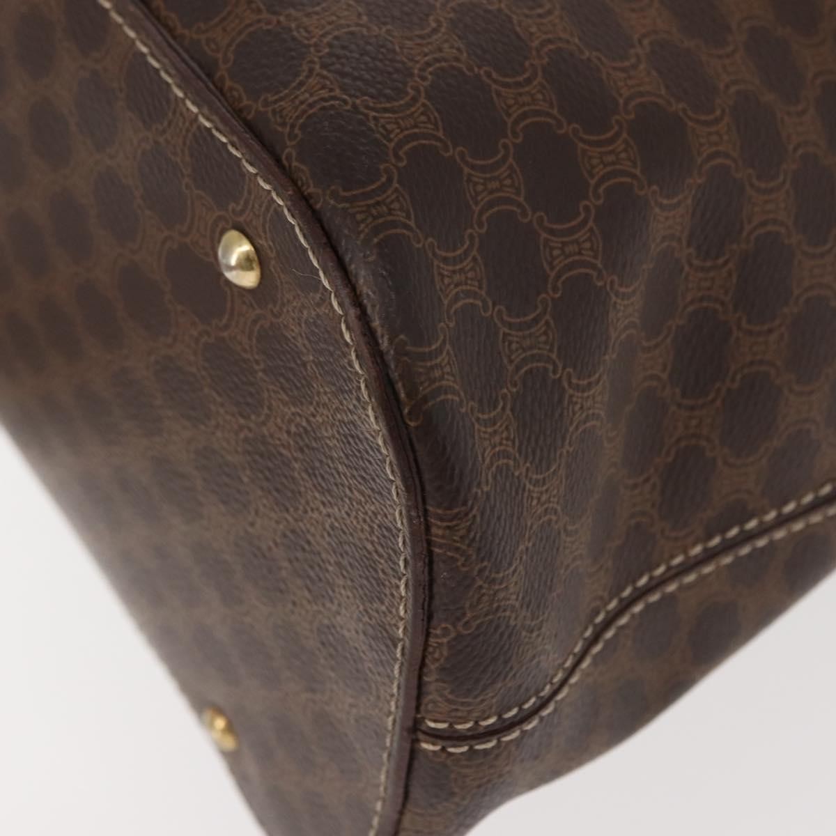 Celine Vintage Macadam Handbag Canvas, BROWN, CANVAS, Handbag