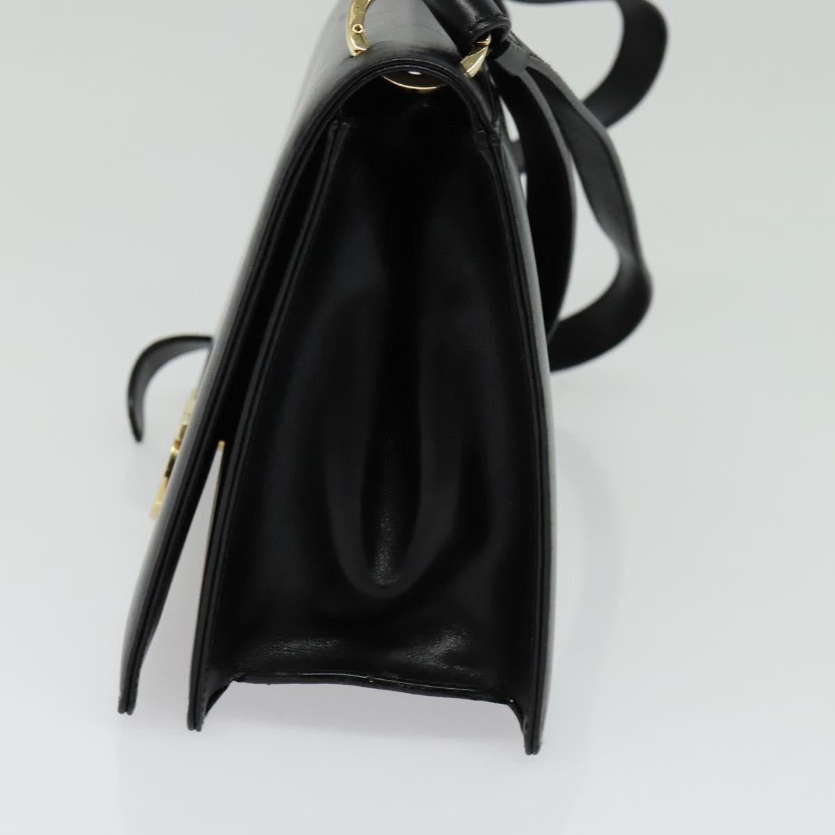 Salvatore Ferragamo Gancini Shoulder Bag Leather, BLACK, LEATHER, Shoulder bag