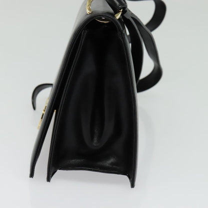 Salvatore Ferragamo Gancini Shoulder Bag Leather, BLACK, LEATHER, Shoulder bag