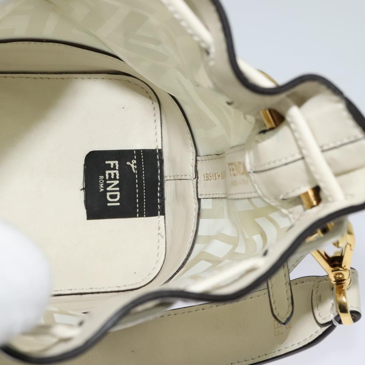 Fendi FF Logo Mon Tresor Bucket Bag Canvas, WHITE, CANVAS, Shoulder bag