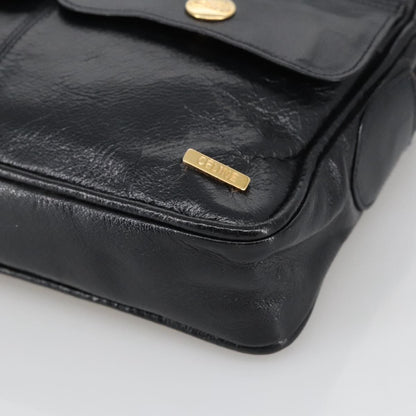 Celine Shoulder Bag Leather, BLACK, LEATHER, Shoulder bag