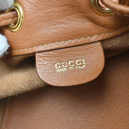 Gucci Vintage Bamboo Sling Backpack Leather, Brown, Leather, Backpack