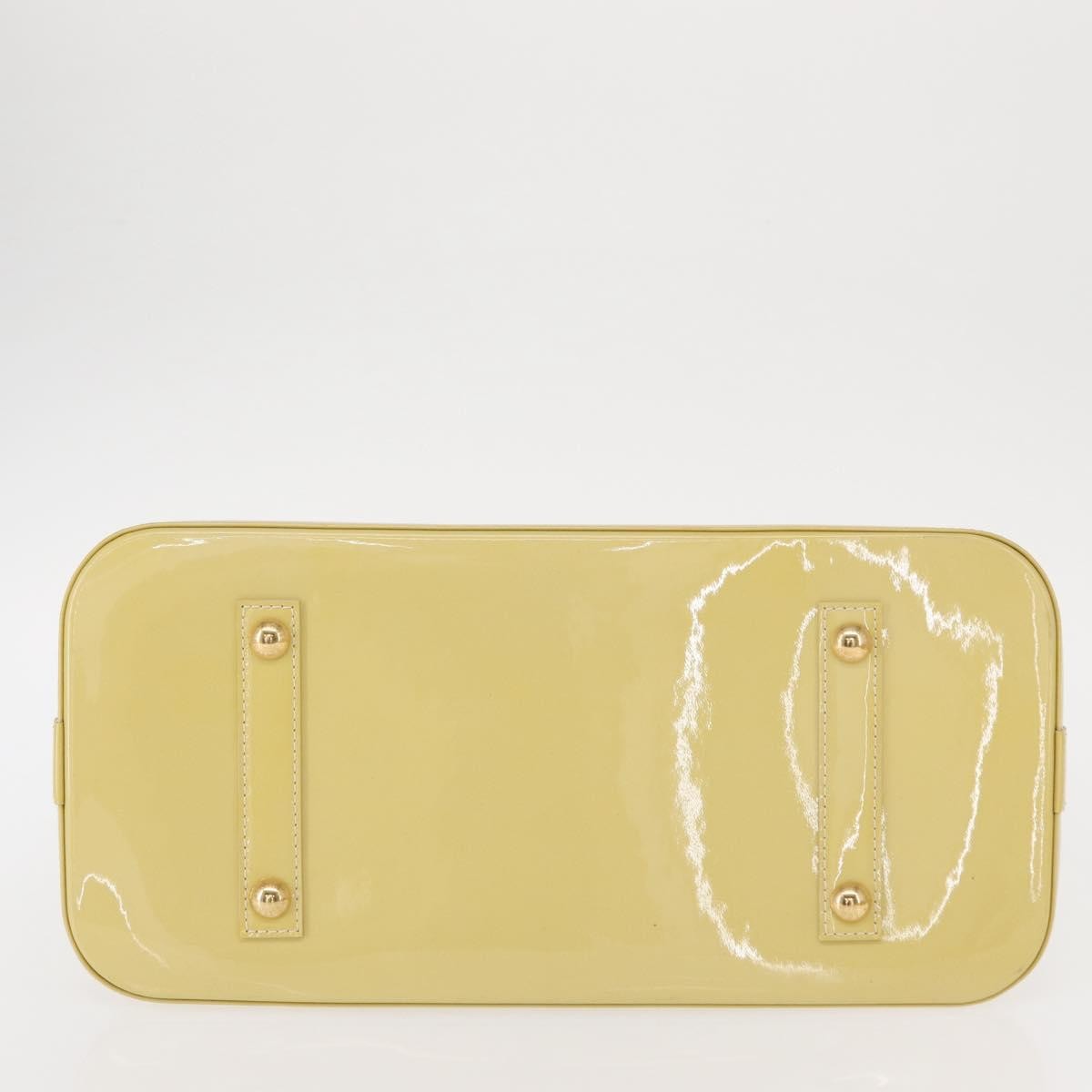 Louis Vuitton Alma Handbag Monogram Vernis, YELLOW, PATENT_LEATHER, Handbag