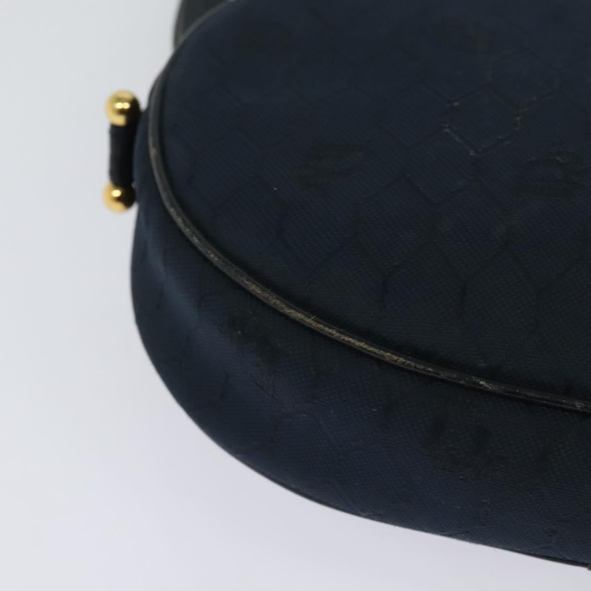 Christian Dior Vintage Honeycomb Shoulder Bag Canvas, NAVY, CANVAS, Shoulder bag