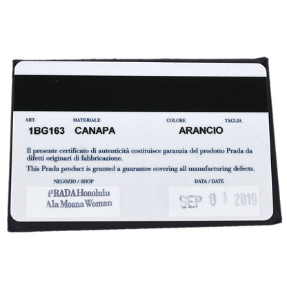 Prada Canapa Convertible Shopping Tote Canvas, ORANGE, CANVAS, Tote bag