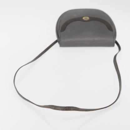 Christian Dior Vintage CD Logo Shoulder Bag Leather, GRAY, LEATHER, Shoulder bag