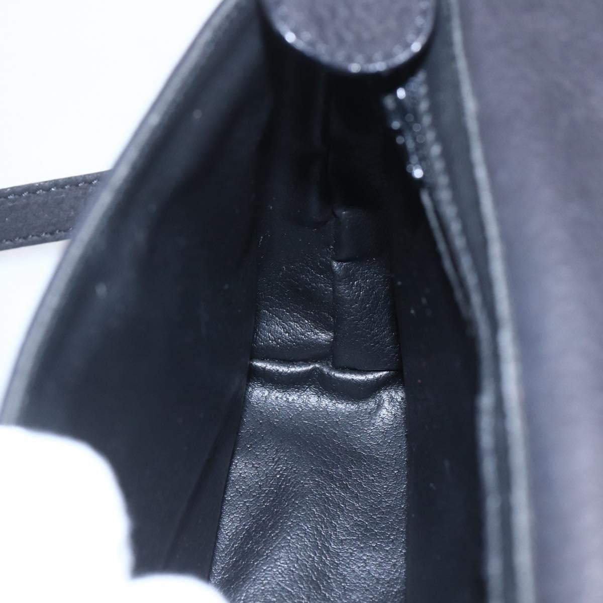 Celine Circle Logo Shoulder Bag Leather, BLACK, LEATHER, Shoulder bag