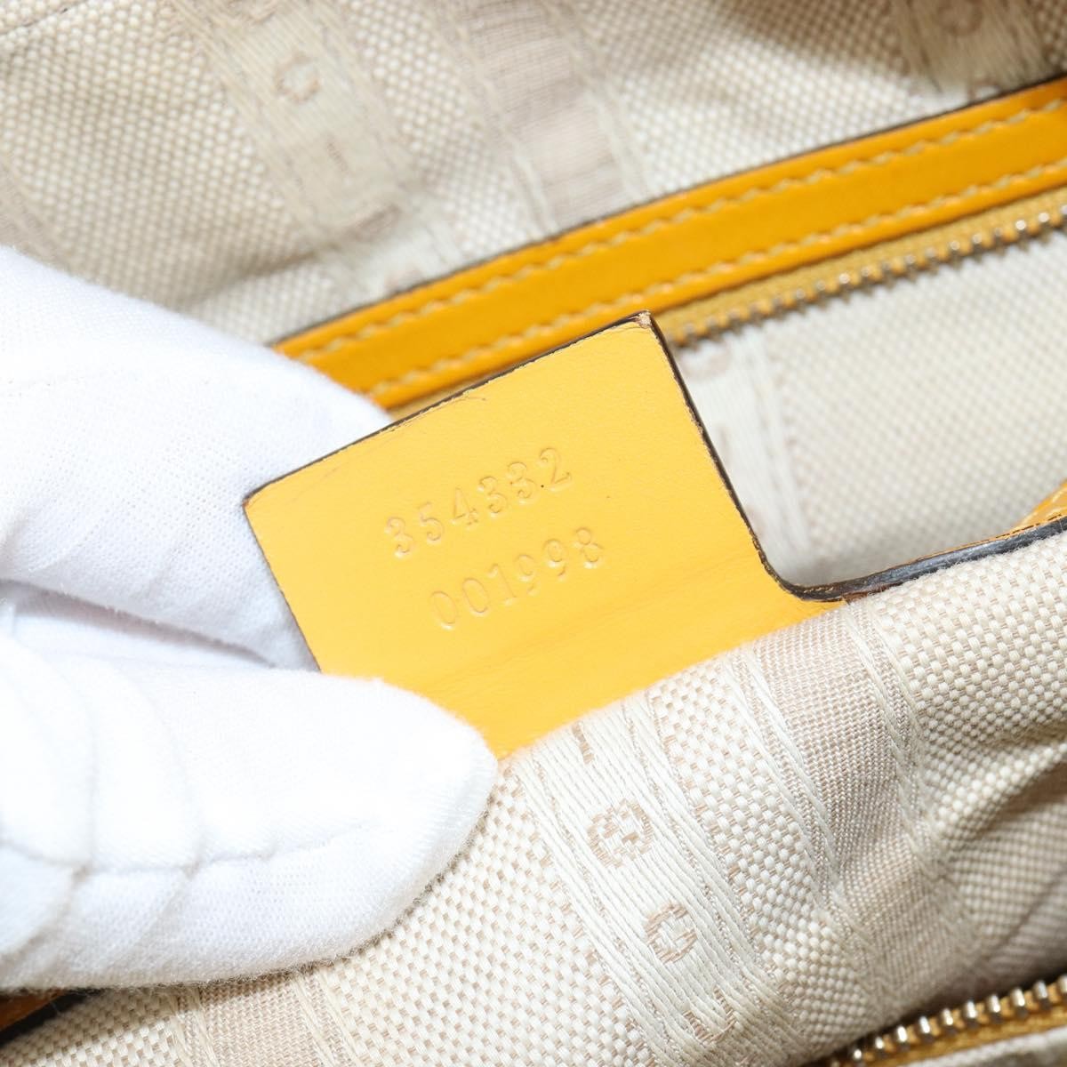 Gucci Bright Top Handle Bag Diamante Leather, YELLOW, LEATHER, Handbag