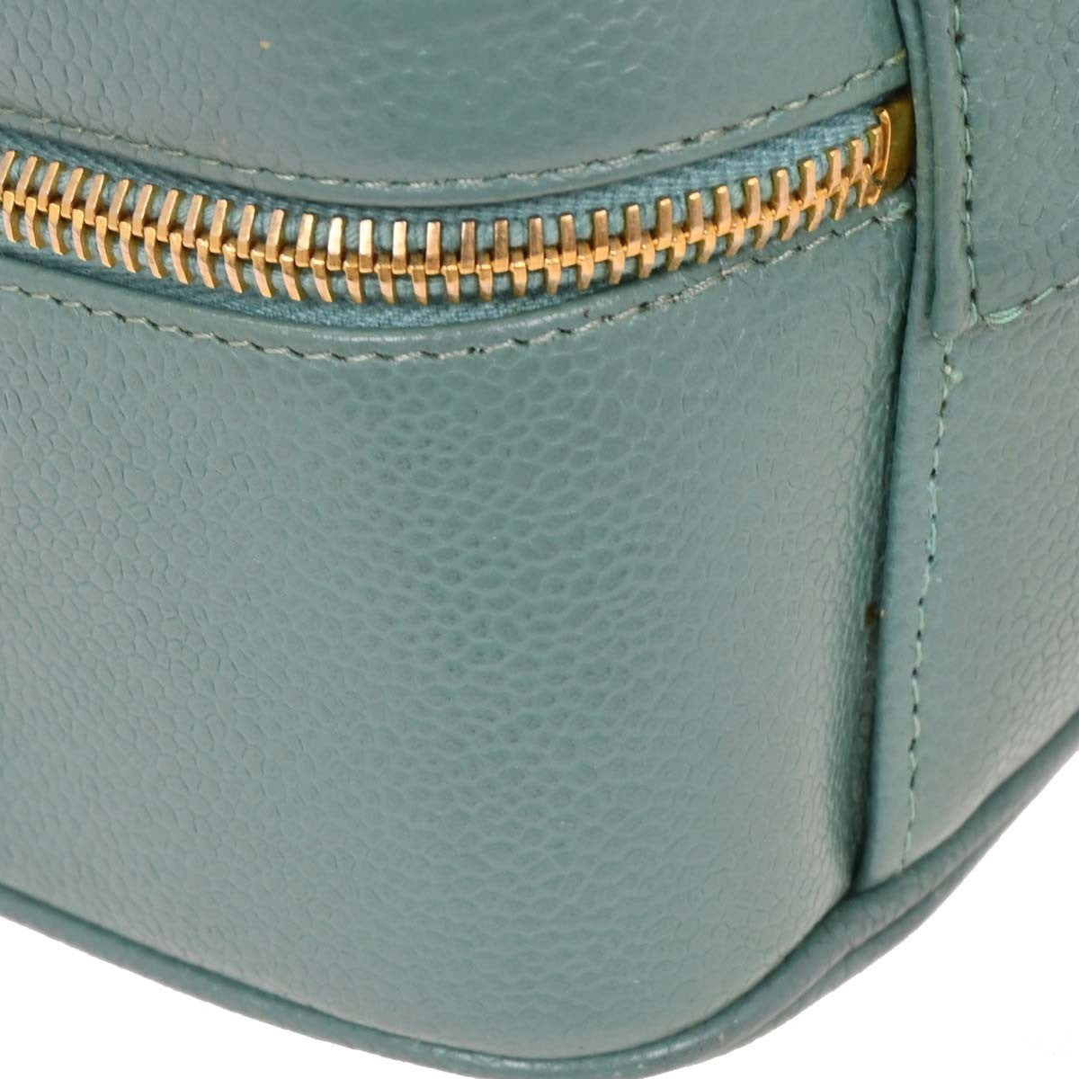 Chanel Vintage Timeless Vanity Case Caviar, GREEN, LEATHER, Clutche & pouche