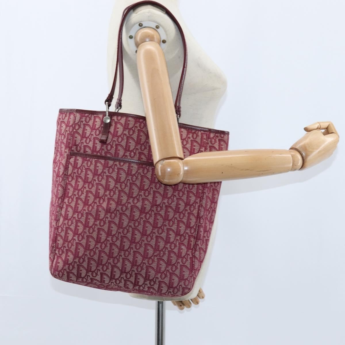 Christian Dior Trotteur Tote Bag Canvas, RED, CANVAS, Tote bag