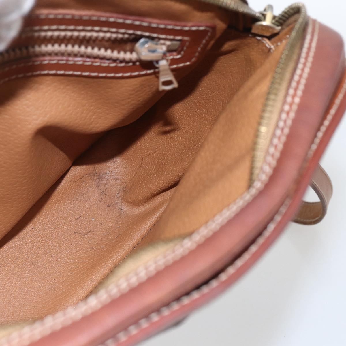 Celine Vintage Macadam Shoulder Bag Canvas and Leather, BROWN, CANVAS, Shoulder bag