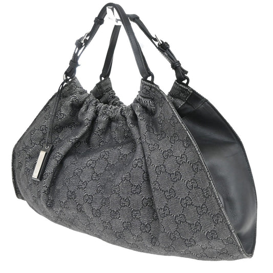 Gucci Hobo Shoulder Bag Canvas, BLACK, CANVAS, Shoulder bag