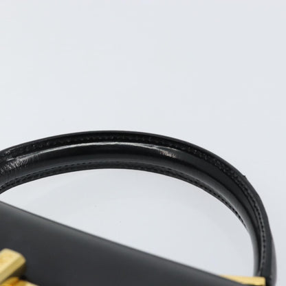 Celine Vintage Convertible Turnlock Top Handle Bag Leather, BLACK, LEATHER, Handbag