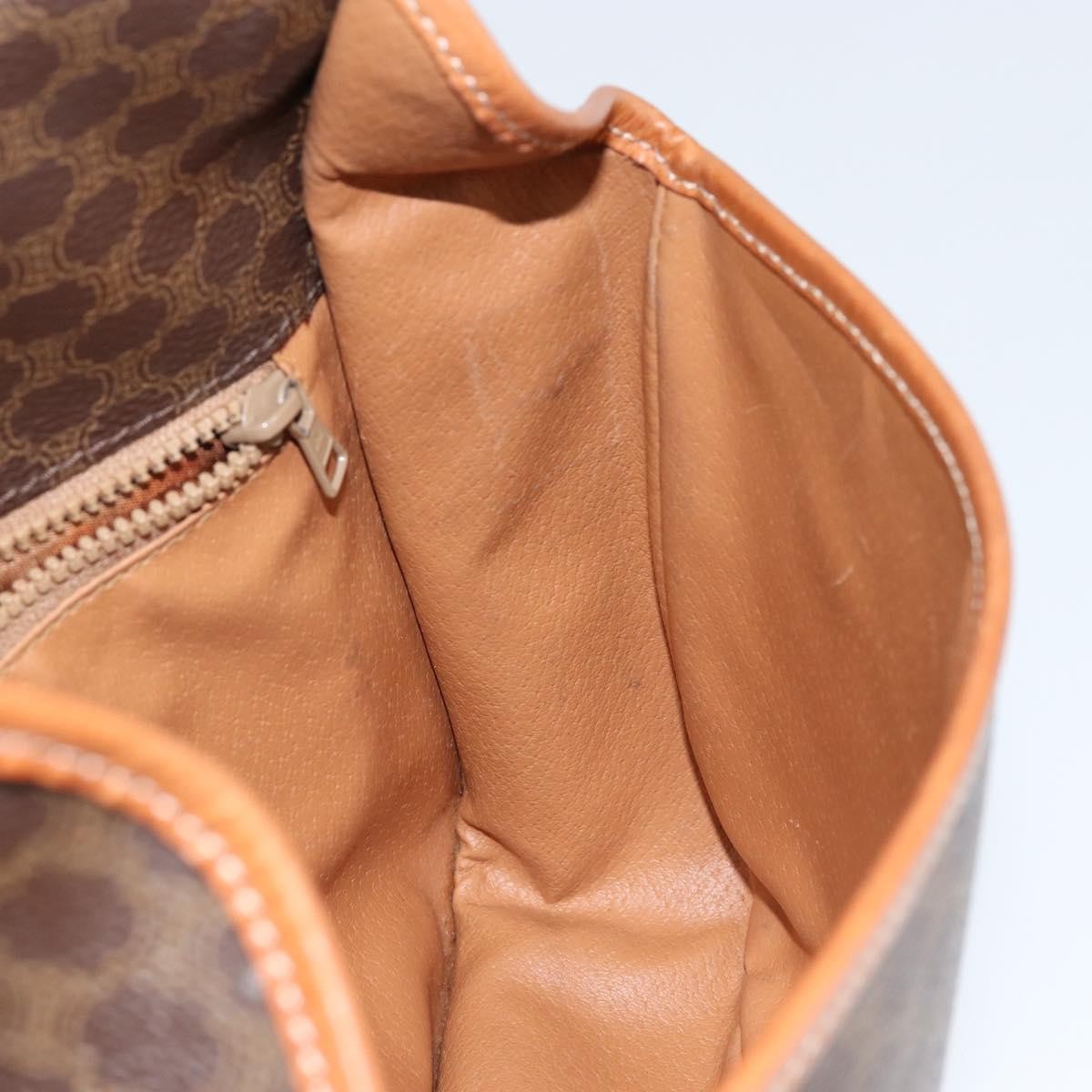 Celine Vintage Macadam Shoulder Bag Canvas and Leather, BROWN, CANVAS, Shoulder bag