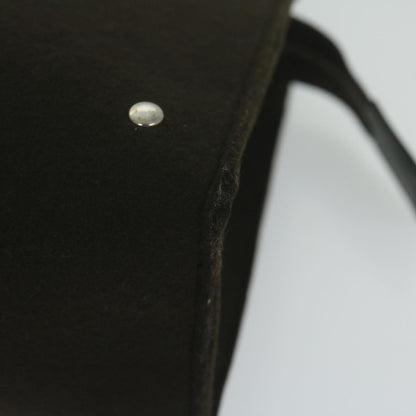 Hermes Vintage Clutch Wool, BROWN, WOOL, Clutche & pouche