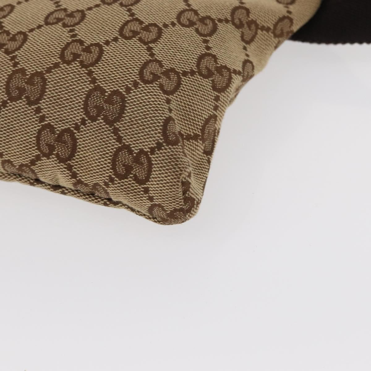 Gucci Vintage Double Belt Bag GG Canvas with Leather, BEIGE, CANVAS, Clutche & pouche