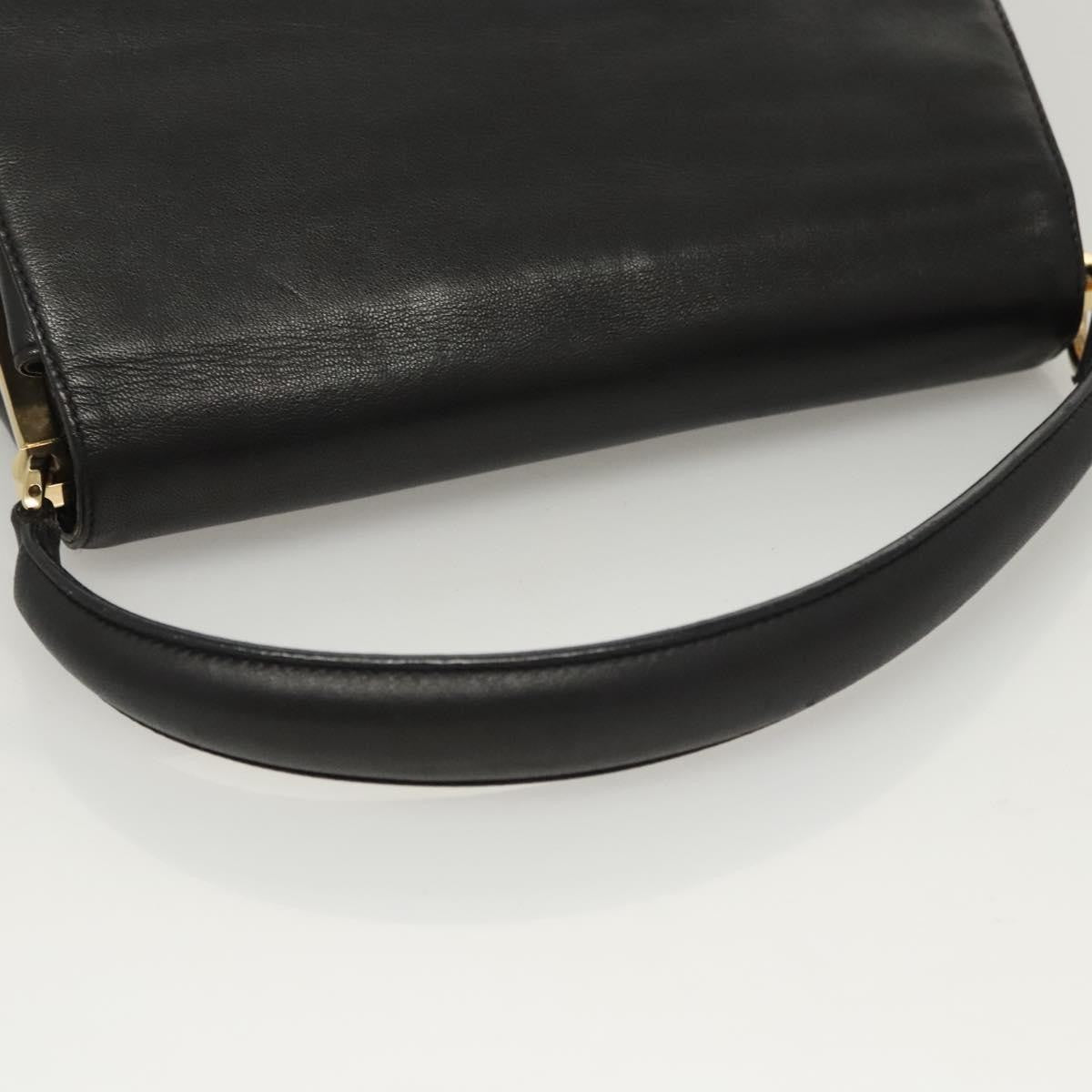 Salvatore Ferragamo Flap Handbag Leather, BLACK, LEATHER, Handbag