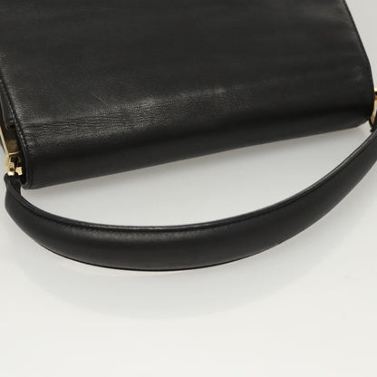 Salvatore Ferragamo Flap Handbag Leather, BLACK, LEATHER, Handbag