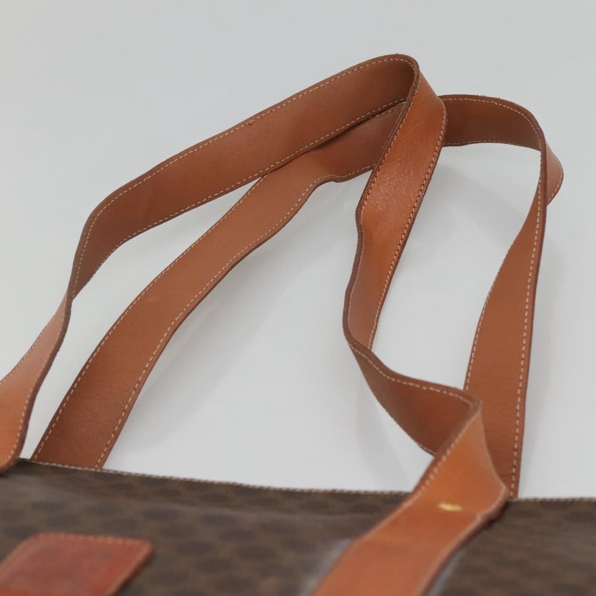 Celine Vintage Macadam Shopper Tote Coated Canvas, BROWN, CANVAS, Tote bag