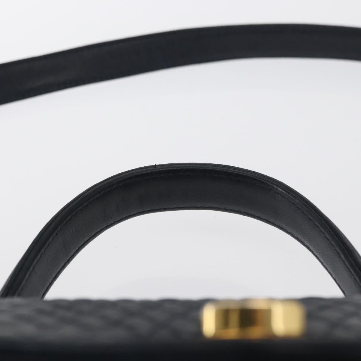 Bally Vintage Handbag Quilted Leather, NAVY, LEATHER, Handbag