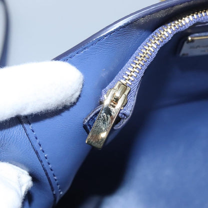 Salvatore Ferragamo Abbey Shoulder Bag Leather, BLUE, LEATHER, Shoulder bag