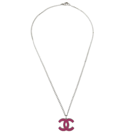 Chanel CC Pendant Necklace Metal, SILVER, SILVER_PLATED, Necklace