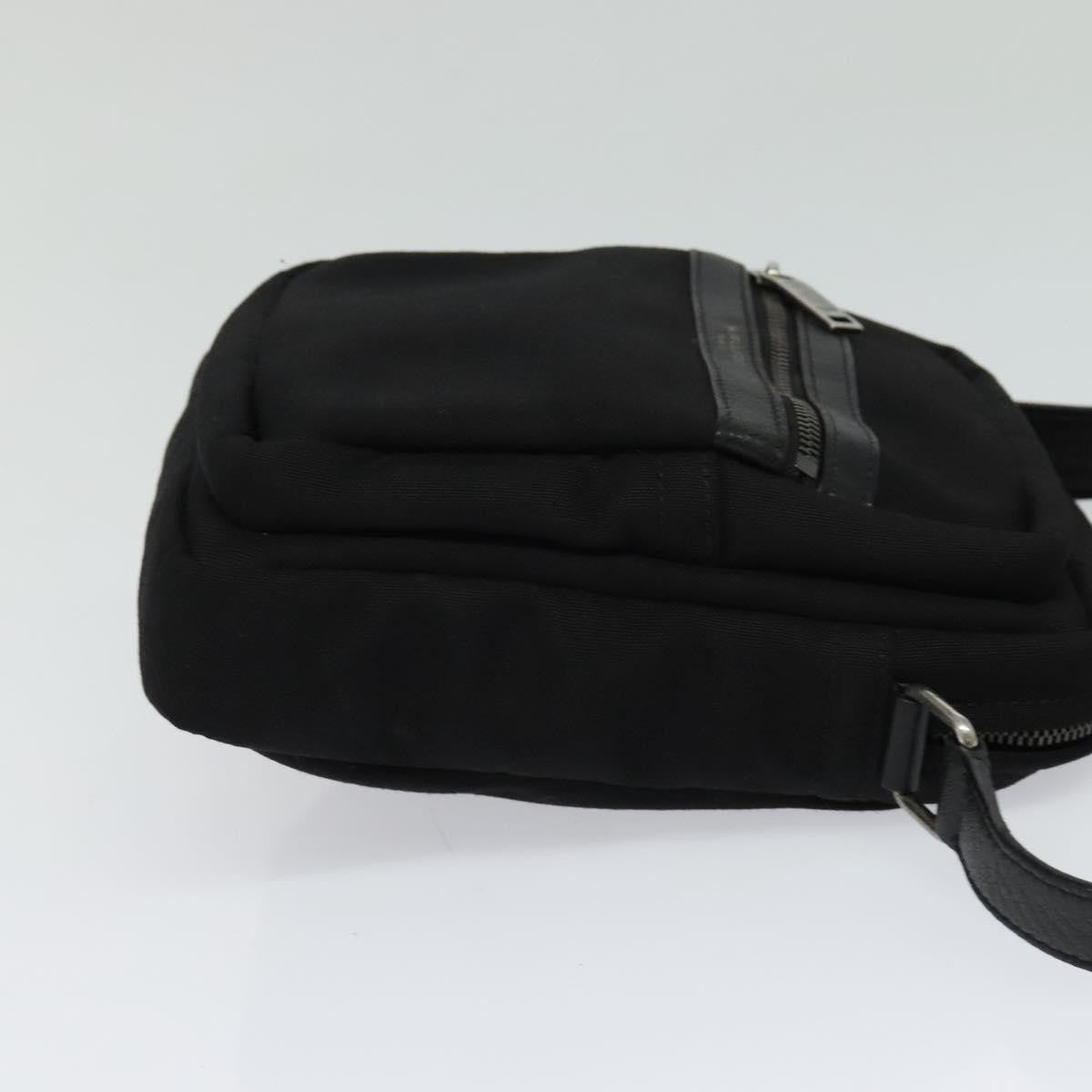 Saint Laurent Front Pocket Crossbody Bag Canvas, BLACK, CANVAS, Shoulder bag