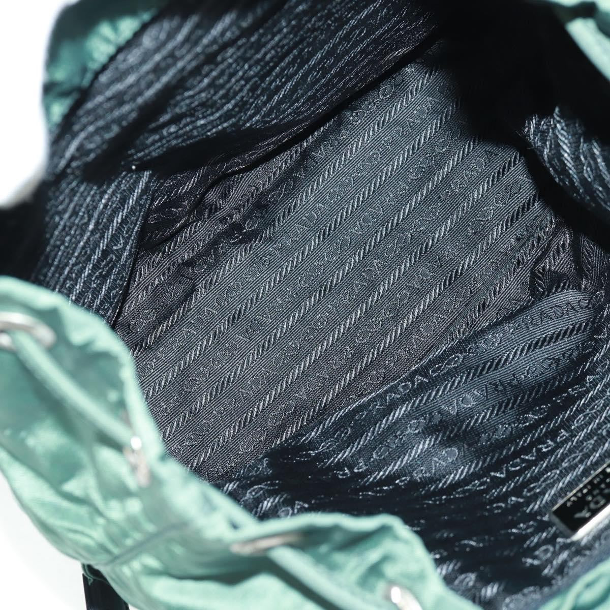 Prada Vela Double Front Pocket Backpack Tessuto with Saffiano Leather, GREEN, NYLON, Backpack