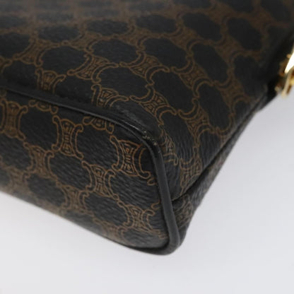 Celine Macadam Pochette Canvas and Leather, Black, Canvas, Clutch