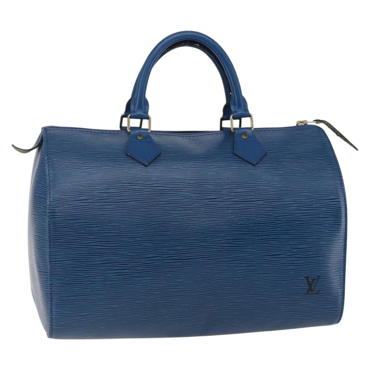 Louis Vuitton Speedy Handbag Epi Leather, BLUE, LEATHER, Handbag