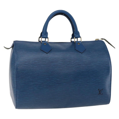 Louis Vuitton Speedy Handbag Epi Leather, BLUE, LEATHER, Handbag