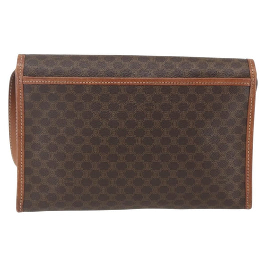 Celine Vintage Macadam Shoulder Bag Canvas and Leather, BROWN, CANVAS, Shoulder bag