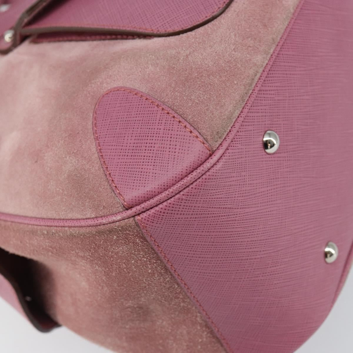 Salvatore Ferragamo Gancini handbag Suede, PINK, SUEDE, Handbag
