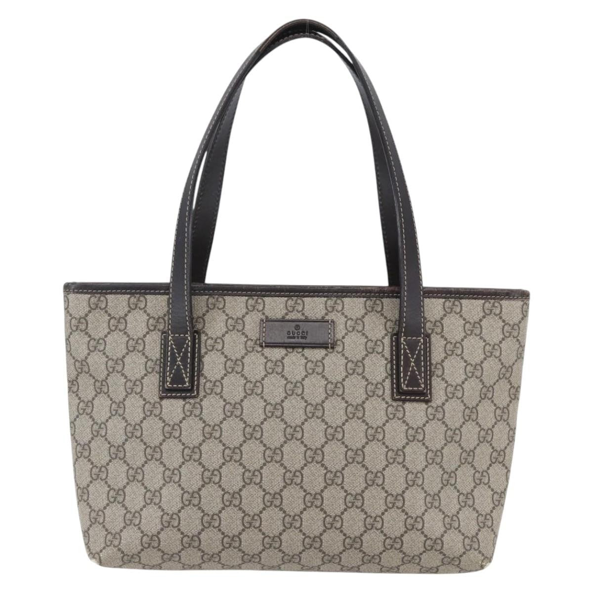 Gucci Plus Tote GG Coated Canvas with Leather, BEIGE, CANVAS, Tote bag