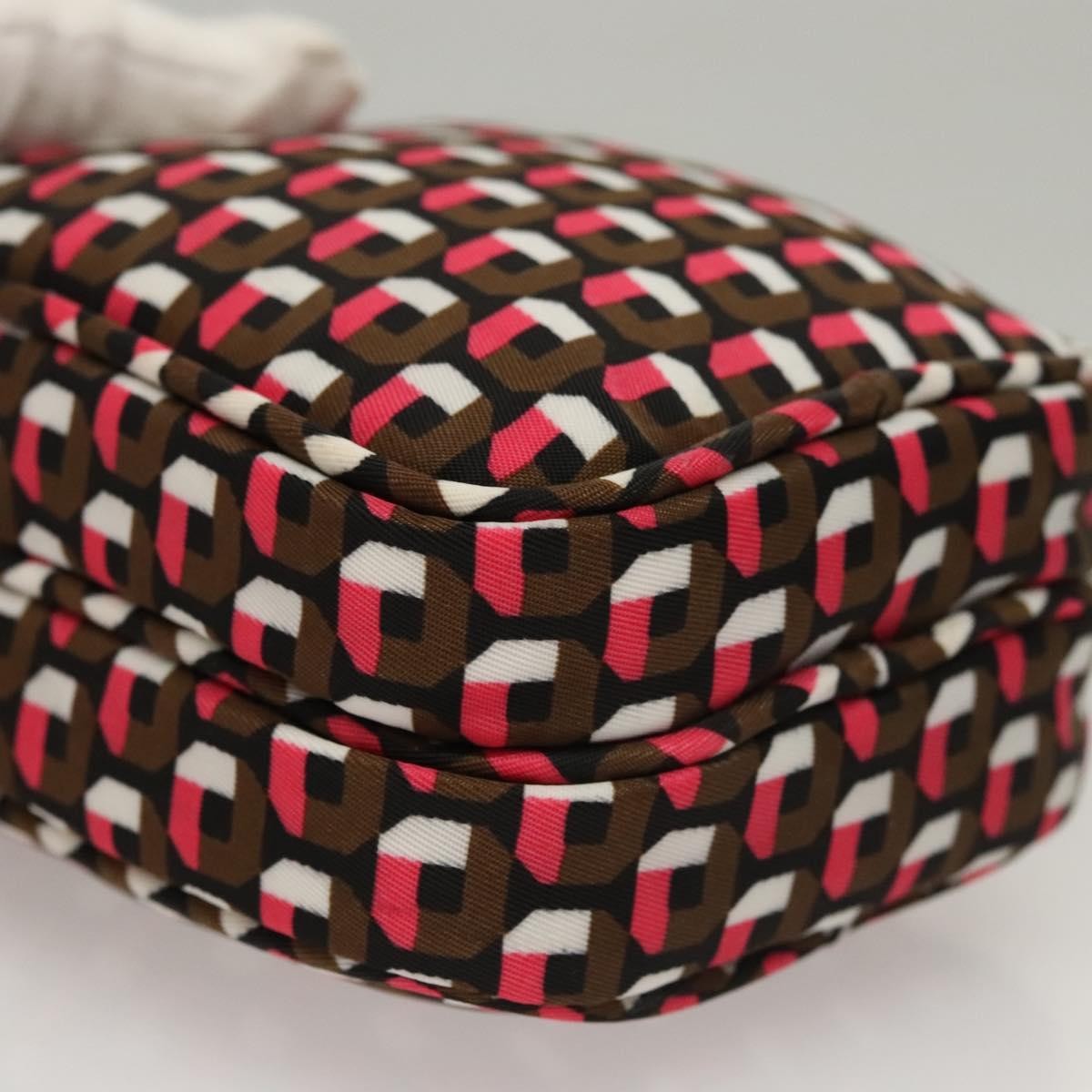 Prada Baguette Shoulder Bag Quilted Tessuto with Leather, BROWN, NYLON, Shoulder bag