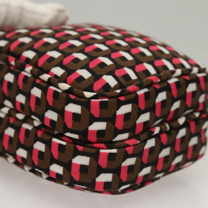 Prada Baguette Shoulder Bag Quilted Tessuto with Leather, BROWN, NYLON, Shoulder bag