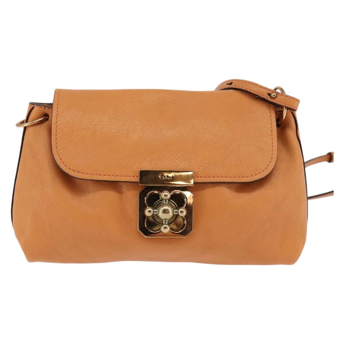 Chloe Elsie Crossbody Bag Leather, ORANGE, LEATHER, Shoulder bag