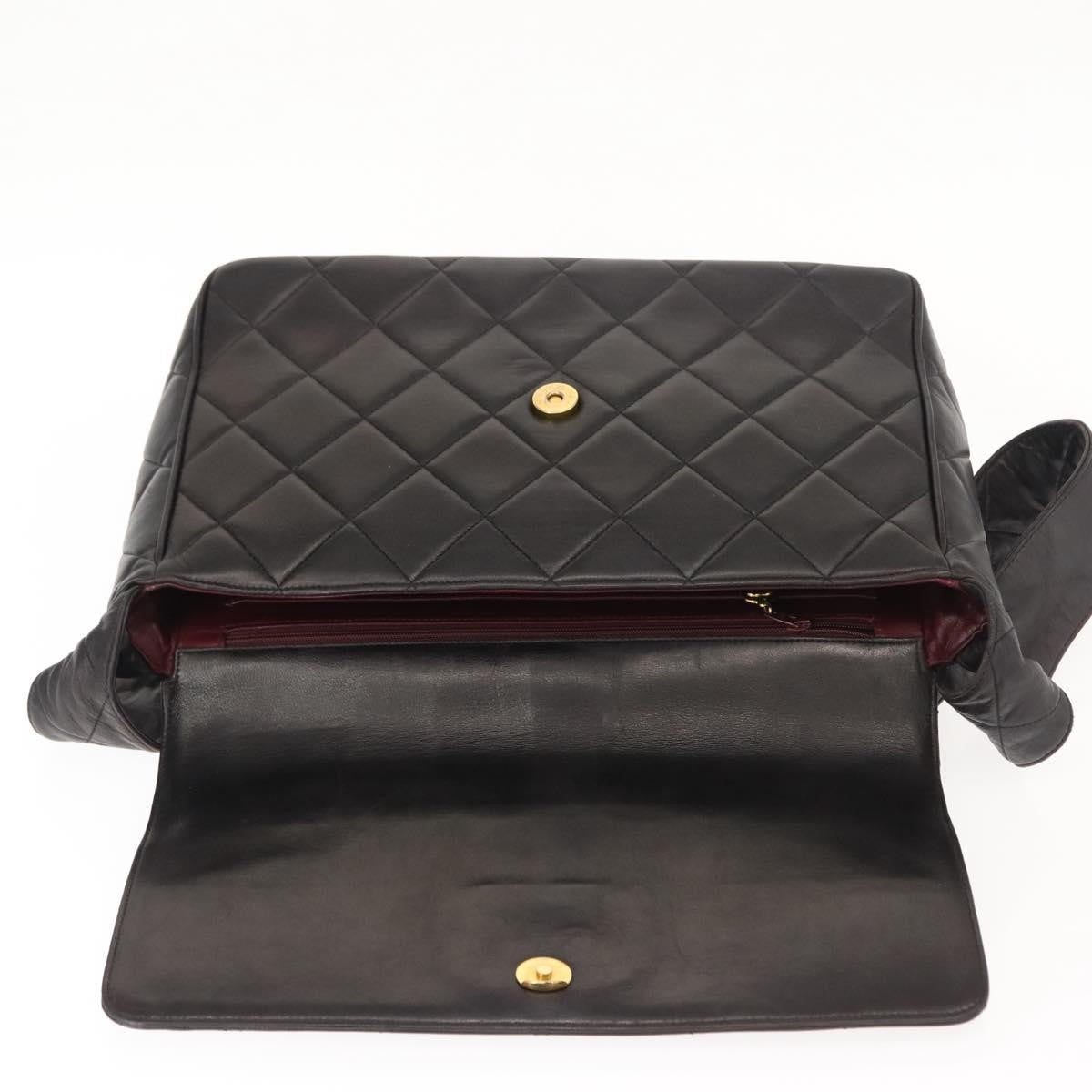 Chanel Vintage CC Square Flap Bag Quilted Lambskin, BROWN, LEATHER, Shoulder bag