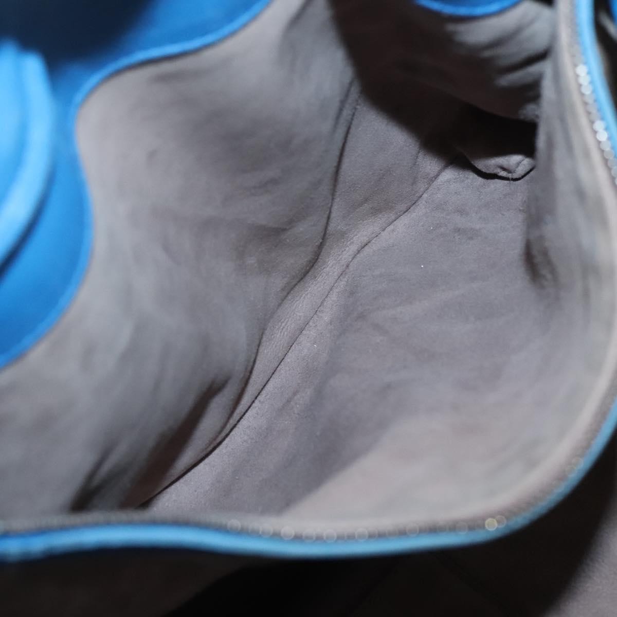 Bottega Veneta Belted Zip Chain Tote Intrecciato Nappa with Snakeskin, BLUE, LEATHER, Tote bag